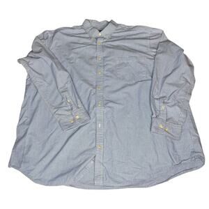 The Foundry Men's size 2XLT Big & Tall Blue Stripe Button Down Long Sleeve Shirt